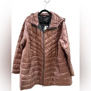NEW Lane Bryant Metallic Brown Puffer PrimaLoft Jacket ~ Size 26/28